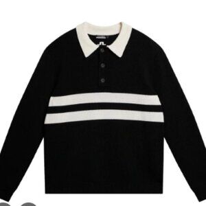 J.Lindeberg Patrik Rugby Knit Golf Polo Black SIZE XL